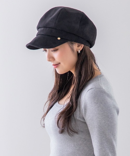 polcadot（ポルカドット）の「静電フェイクスエード キャスケット（キャスケット・レディース・ブラック/ライトベージュ/グレイッシュベージュ・FREE）」の2枚目の写真