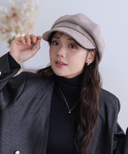 polcadot（ポルカドット）の「静電フェイクスエード キャスケット（キャスケット・レディース・ブラック/ライトベージュ/グレイッシュベージュ・FREE）」の13枚目の写真