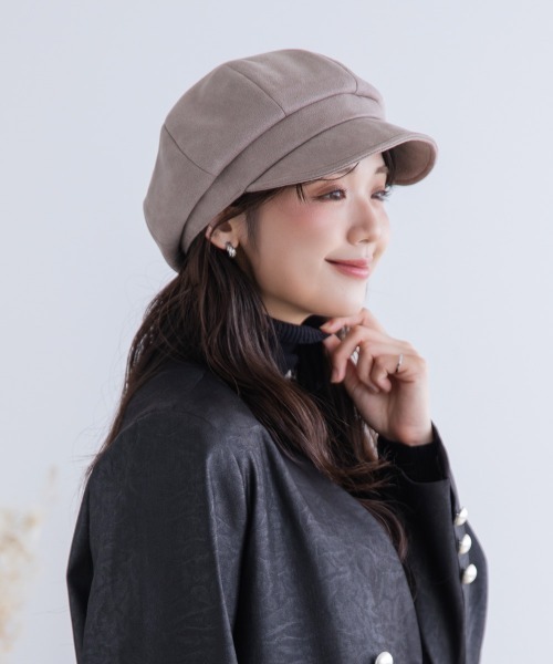 polcadot（ポルカドット）の「静電フェイクスエード キャスケット（キャスケット・レディース・ブラック/ライトベージュ/グレイッシュベージュ・FREE）」の16枚目の写真