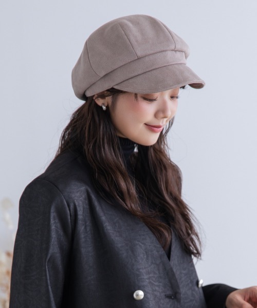 polcadot（ポルカドット）の「静電フェイクスエード キャスケット（キャスケット・レディース・ブラック/ライトベージュ/グレイッシュベージュ・FREE）」の17枚目の写真