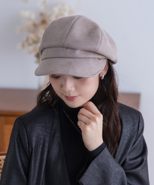 polcadot（ポルカドット）の「静電フェイクスエード キャスケット（キャスケット・レディース・ブラック/ライトベージュ/グレイッシュベージュ・FREE）」の12枚目の写真