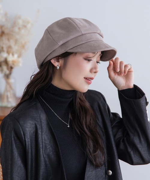 polcadot（ポルカドット）の「静電フェイクスエード キャスケット（キャスケット・レディース・ブラック/ライトベージュ/グレイッシュベージュ・FREE）」の15枚目の写真