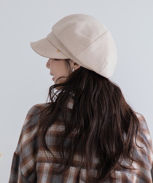 polcadot（ポルカドット）の「静電フェイクスエード キャスケット（キャスケット・レディース・ブラック/ライトベージュ/グレイッシュベージュ・FREE）」の10枚目の写真