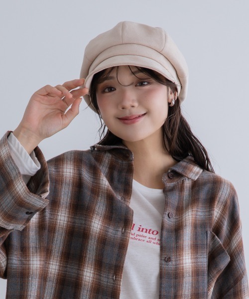 polcadot（ポルカドット）の「静電フェイクスエード キャスケット（キャスケット・レディース・ブラック/ライトベージュ/グレイッシュベージュ・FREE）」の6枚目の写真