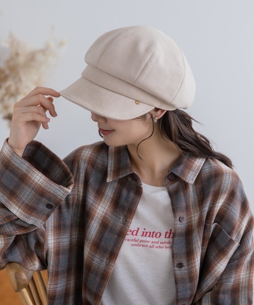 polcadot（ポルカドット）の「静電フェイクスエード キャスケット（キャスケット・レディース・ブラック/ライトベージュ/グレイッシュベージュ・FREE）」の9枚目の写真