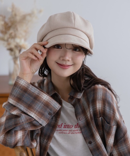 polcadot（ポルカドット）の「静電フェイクスエード キャスケット（キャスケット・レディース・ブラック/ライトベージュ/グレイッシュベージュ・FREE）」の7枚目の写真