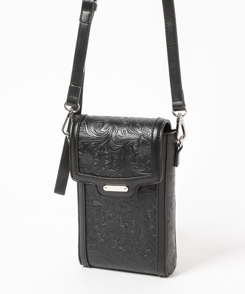 HARE（ハレ）の「Flowerエンボスミニショルダーバッグ(HARE)（ショルダーバッグ・レディース・グレー/ブラック・FREE）」の10枚目の写真