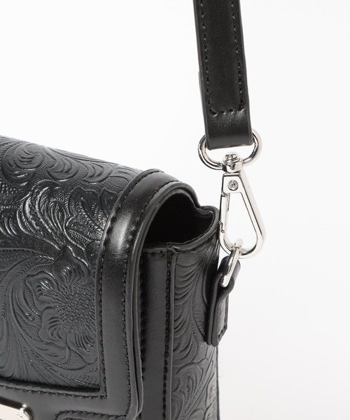 HARE（ハレ）の「Flowerエンボスミニショルダーバッグ(HARE)（ショルダーバッグ・レディース・グレー/ブラック・FREE）」の15枚目の写真