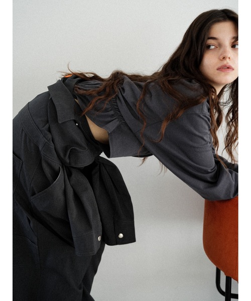 Katrin TOKYO（カトリーントーキョー）の「【UNIVERSAL OVERALL×Katrin TOKYO】back shirring body suit（Tシャツ/カットソー・レディース・ネイビー系/ホワイト/ピンク・FREE/XS）」の4枚目の写真