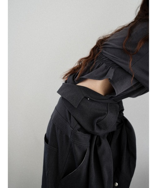 Katrin TOKYO（カトリーントーキョー）の「【UNIVERSAL OVERALL×Katrin TOKYO】back shirring body suit（Tシャツ/カットソー・レディース・ネイビー系/ホワイト/ピンク・FREE/XS）」の5枚目の写真