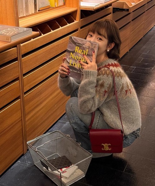 meJane（ミージェーン）の「ノルディックジャガード ニットプルオーバー（ニット/セーター・レディース・グレー系/ネイビー系・FREE）」の3枚目の写真