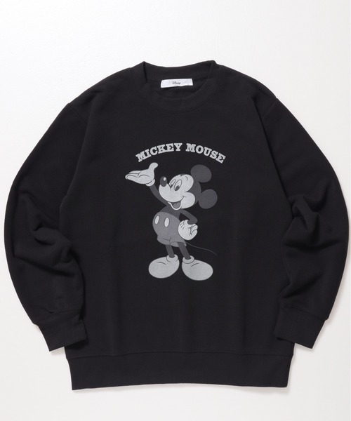 Disney（ディズニー）の「【DISNEY/ディズニー】ミッキーマウス裏起毛プリントクルーネックトレーナー（スウェット・レディース・ブラック/オートミール/ネイビー/レッド・MEDIUM/LARGE）」の13枚目の写真