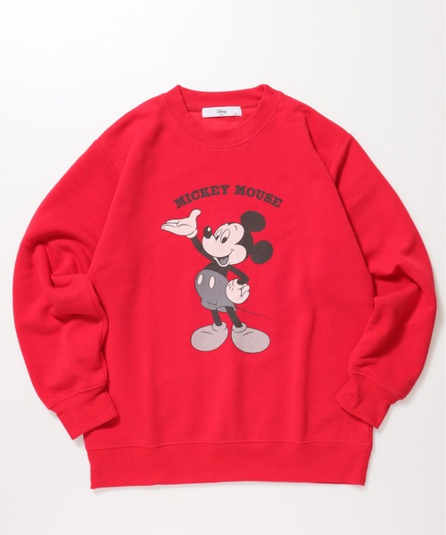 Disney（ディズニー）の「【DISNEY/ディズニー】ミッキーマウス裏起毛プリントクルーネックトレーナー（スウェット・レディース・ブラック/オートミール/ネイビー/レッド・MEDIUM/LARGE）」の8枚目の写真