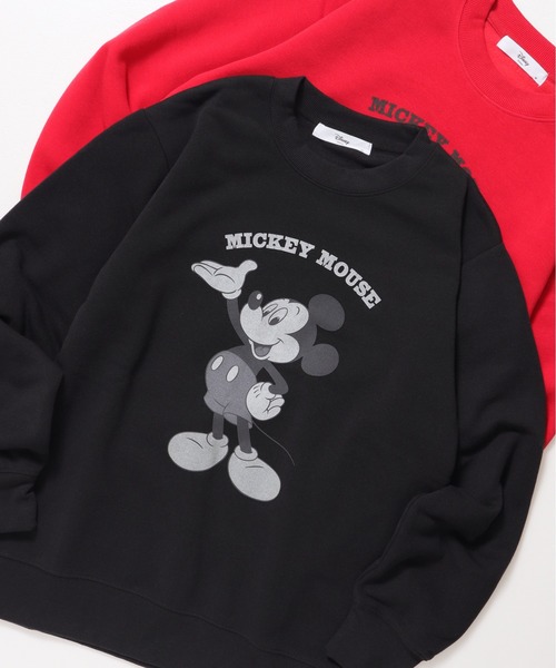 Disney（ディズニー）の「【DISNEY/ディズニー】ミッキーマウス裏起毛プリントクルーネックトレーナー（スウェット・レディース・ブラック/オートミール/ネイビー/レッド・MEDIUM/LARGE）」の9枚目の写真