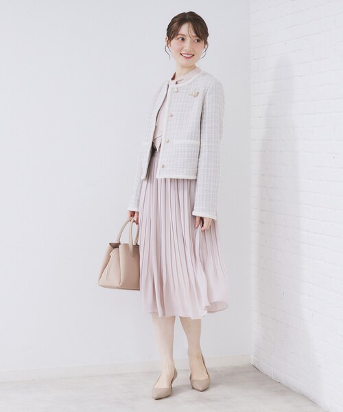 index（インデックス）の「ファンシーツイードノーカラージャケット【洗える】（ノーカラージャケット・レディース・ブラック/ベージュ系その他7/ブラック系3・42/40/38/36）」の15枚目の写真