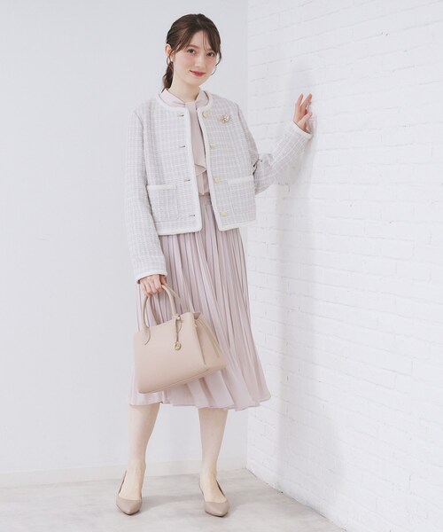 index（インデックス）の「ファンシーツイードノーカラージャケット【洗える】（ノーカラージャケット・レディース・ブラック/ベージュ系その他7/ブラック系3・42/40/38/36）」の16枚目の写真