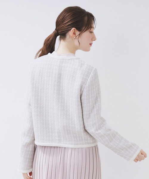 index（インデックス）の「ファンシーツイードノーカラージャケット【洗える】（ノーカラージャケット・レディース・ブラック/ベージュ系その他7/ブラック系3・42/40/38/36）」の21枚目の写真