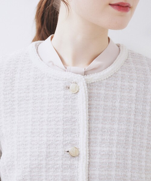 index（インデックス）の「ファンシーツイードノーカラージャケット【洗える】（ノーカラージャケット・レディース・ブラック/ベージュ系その他7/ブラック系3・42/40/38/36）」の22枚目の写真