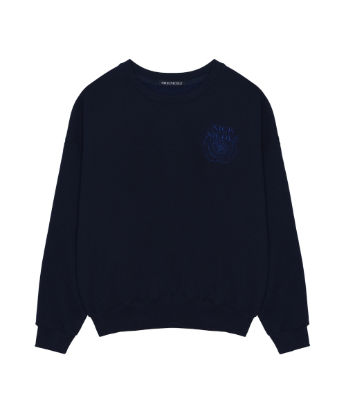NICK&NICOLE(ニックアンドニコール)の「MINI VOLUME NICOLE ROSE SWEATSHIRT_NAVY BLUE(スウェット・レディース・その他・FREE)」の4枚目の写真