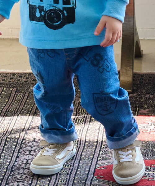 kladskap(クレードスコープ)の「マルチプリントロング丈ストレートパンツ(その他パンツ・キッズ・ベージュ/サックスブルー・100cm/120cm/90cm/80cm/110cm/130cm)」の2枚目の写真