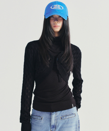 WAVE PUNCHING CROP CARDIGAN_BLACK