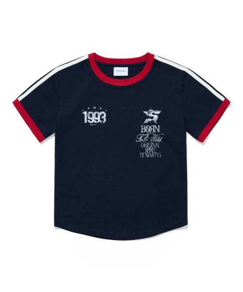 1993STUDIO（1993スタジオ）の「93トラッククロップリンガーティーシャツ_ネイビー（Tシャツ/カットソー・レディース・その他・FREE）」の2枚目の写真