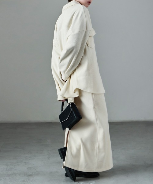 Fashion Letter（ファッションレター）の「セットアップ可能 裏フリース コーデュロイ シャツジャケット（シャツ/ブラウス・レディース・ブラウン/ブラック/アイボリー・M）」の7枚目の写真