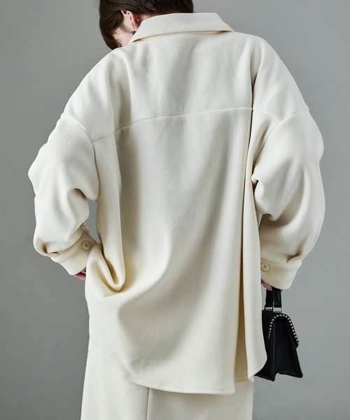 Fashion Letter（ファッションレター）の「セットアップ可能 裏フリース コーデュロイ シャツジャケット（シャツ/ブラウス・レディース・ブラウン/ブラック/アイボリー・M）」の9枚目の写真