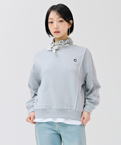 CHASECULT（チェイスカルト）の「女性 切り替え 変形 スウェットTシャツ - グレー（スウェット・レディース・ライトグレー・90/85）」の5枚目の写真