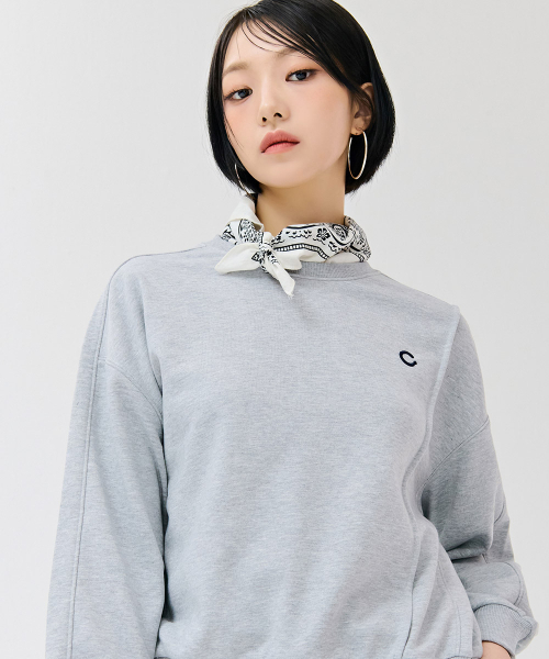 CHASECULT（チェイスカルト）の「女性 切り替え 変形 スウェットTシャツ - グレー（スウェット・レディース・ライトグレー・90/85）」の2枚目の写真