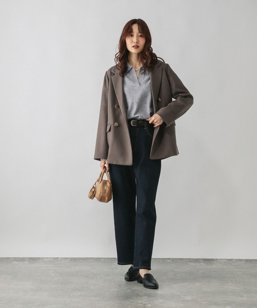 GLOBAL WORK（グローバルワーク）の「フワフワHugmeスキッパー/598019（ニット/セーター・レディース・チャコールグレー/グレー/ダークブラウン・LARGE/MEDIUM）」の8枚目の写真