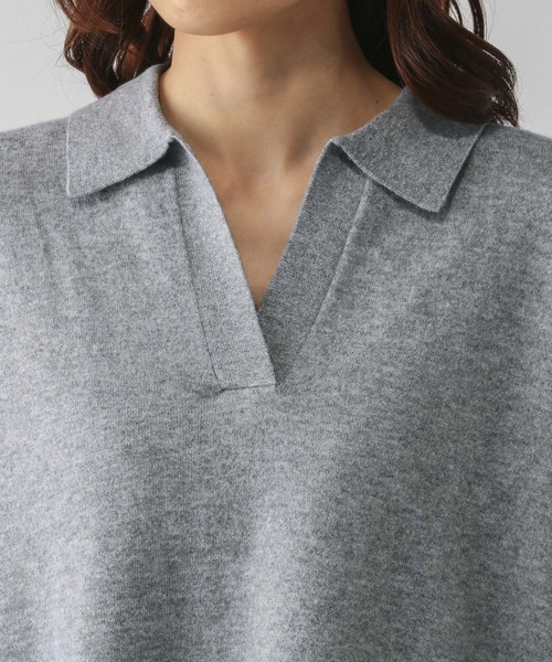 GLOBAL WORK（グローバルワーク）の「フワフワHugmeスキッパー/598019（ニット/セーター・レディース・チャコールグレー/グレー/ダークブラウン・LARGE/MEDIUM）」の19枚目の写真