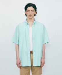 VTWO（ブイツー）の「Washing boxy overfit Oxford Half Shirt_Mint（シャツ/ブラウス・メンズ）」