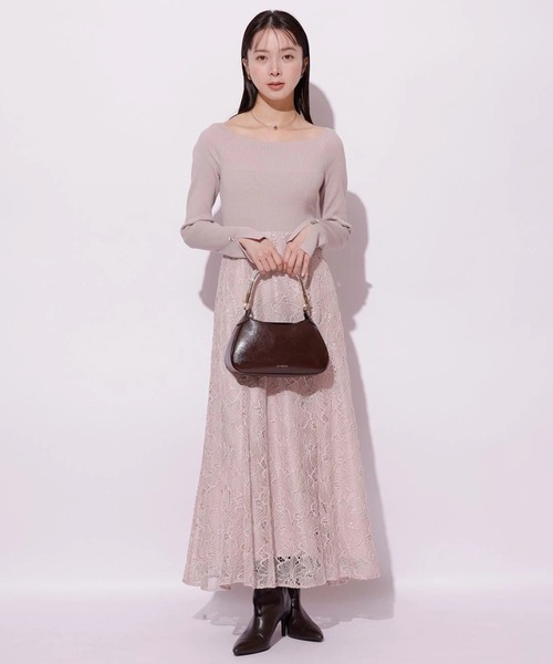 Mystrada(マイストラーダ)の「コードレースドッキングワンピース(ワンピース・レディース・ベージュ系その他/ブラック/ピンクベージュ・36/38)」の4枚目の写真