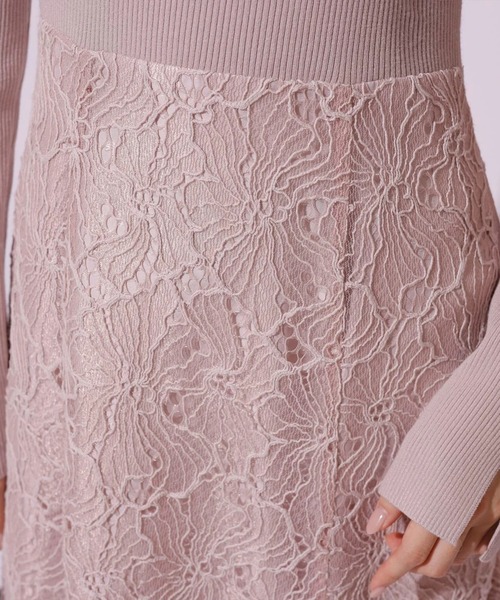 Mystrada(マイストラーダ)の「コードレースドッキングワンピース(ワンピース・レディース・ベージュ系その他/ブラック/ピンクベージュ・36/38)」の9枚目の写真