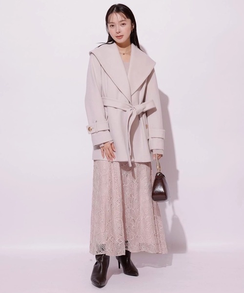 Mystrada(マイストラーダ)の「コードレースドッキングワンピース(ワンピース・レディース・ベージュ系その他/ブラック/ピンクベージュ・36/38)」の12枚目の写真