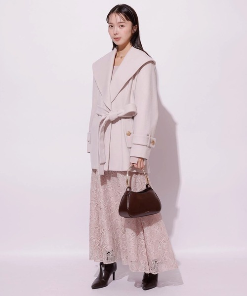 Mystrada(マイストラーダ)の「コードレースドッキングワンピース(ワンピース・レディース・ベージュ系その他/ブラック/ピンクベージュ・36/38)」の13枚目の写真