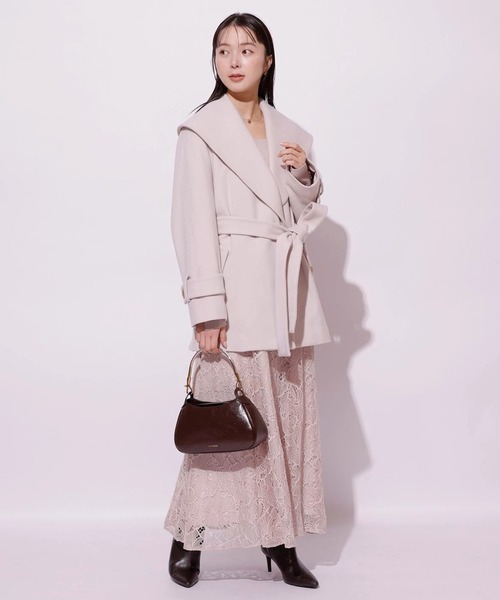 Mystrada(マイストラーダ)の「コードレースドッキングワンピース(ワンピース・レディース・ベージュ系その他/ブラック/ピンクベージュ・36/38)」の14枚目の写真