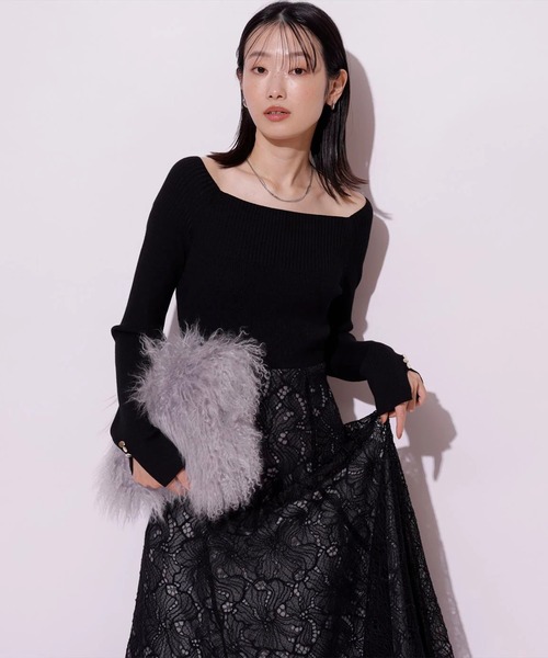 Mystrada(マイストラーダ)の「コードレースドッキングワンピース(ワンピース・レディース・ベージュ系その他/ブラック/ピンクベージュ・36/38)」の18枚目の写真