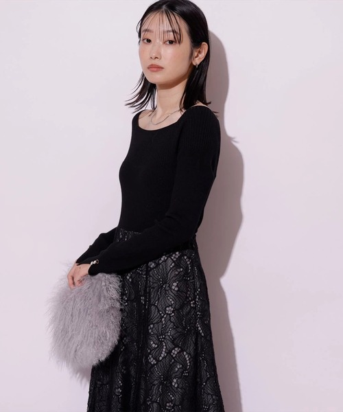 Mystrada(マイストラーダ)の「コードレースドッキングワンピース(ワンピース・レディース・ベージュ系その他/ブラック/ピンクベージュ・36/38)」の19枚目の写真