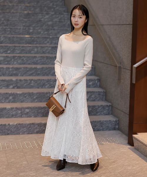 Mystrada(マイストラーダ)の「コードレースドッキングワンピース(ワンピース・レディース・ベージュ系その他/ブラック/ピンクベージュ・36/38)」の21枚目の写真