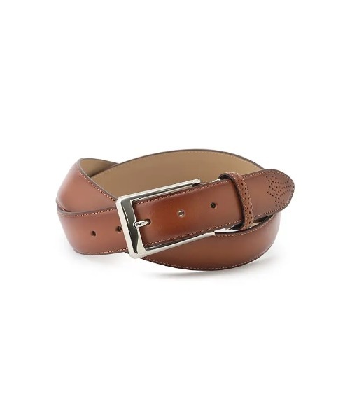 Perfect Suit FActory(パーフェクトスーツファクトリー)の「カーブメダリオンベルト【本革】 ブラック/ブラウン/ダークブラウン/ベージュ(ブラック)(ベルト・メンズ・ブラック/ブラウン/ダークブラウン/ベージュ・FREE)」の4枚目の写真