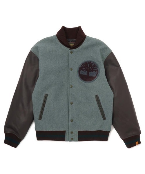 Timberland（ティンバーランド）の「Timberland [TOKYO DESIGN COLLECTIVE] Varsity Jacket（ティンバーランド [トウキョウ デザイン コレクティブ] バーシティ ジャケット）（スタジャン・メンズ・グリーン系・MEDIUM/LARGE/X-LARGE/SMALL）」の2枚目の写真