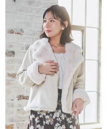 Re-J&SUPURE（リジェイアンドスプル）の「【大きいサイズ】フェイクスエードライダースジャケット（ライダースジャケット）」