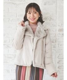 Re-J&SUPURE（リジェイアンドスプル）の「【大きいサイズ】フェイクスエードライダースジャケット（ライダースジャケット）」