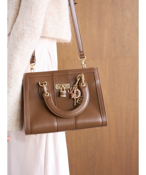 SNIDEL（スナイデル）の「スクエアパッドロックバッグ（ハンドバッグ・レディース・ライトブルー/ブラック/アイボリー/ブラウン・F）」の20枚目の写真