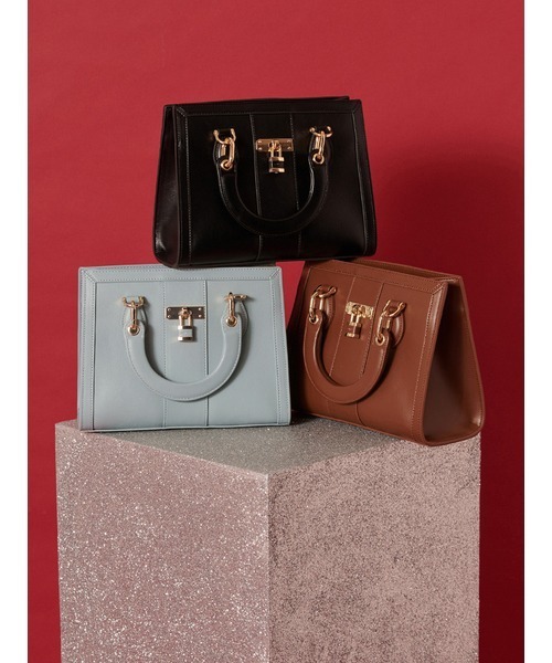 SNIDEL（スナイデル）の「スクエアパッドロックバッグ（ハンドバッグ・レディース・ライトブルー/ブラック/アイボリー/ブラウン・F）」の14枚目の写真