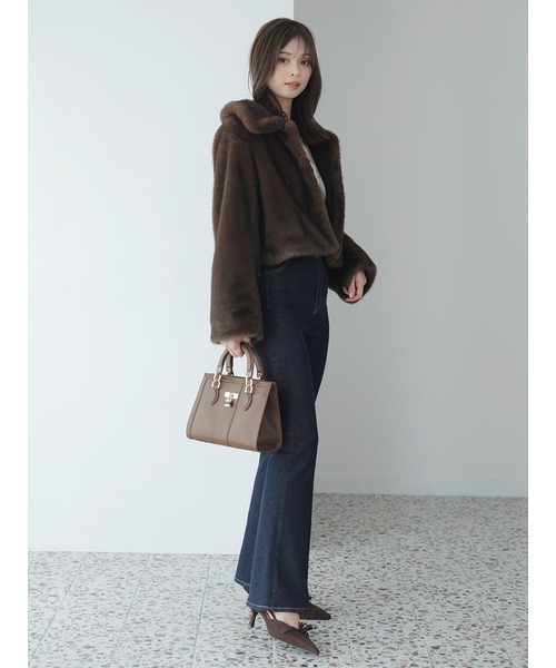 SNIDEL（スナイデル）の「スクエアパッドロックバッグ（ハンドバッグ・レディース・ライトブルー/ブラック/アイボリー/ブラウン・F）」の9枚目の写真