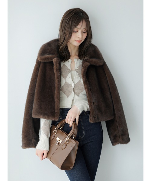 SNIDEL（スナイデル）の「スクエアパッドロックバッグ（ハンドバッグ・レディース・ライトブルー/ブラック/アイボリー/ブラウン・F）」の8枚目の写真