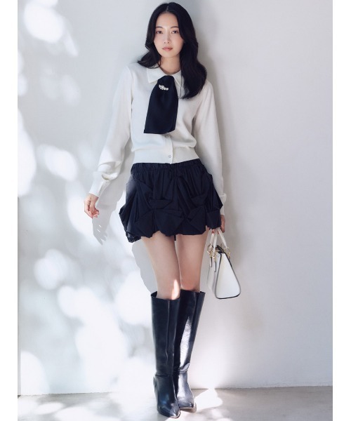 SNIDEL（スナイデル）の「スクエアパッドロックバッグ（ハンドバッグ・レディース・ライトブルー/ブラック/アイボリー/ブラウン・F）」の6枚目の写真